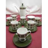 Myott's Aztec pattern coffee service for six covers,