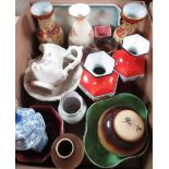 Maling bowl, Crown Ducal Louis pattern vase Coopercraft and other models of dogs and a collection of