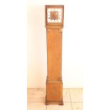 1930s small oak short case clock, H125cm