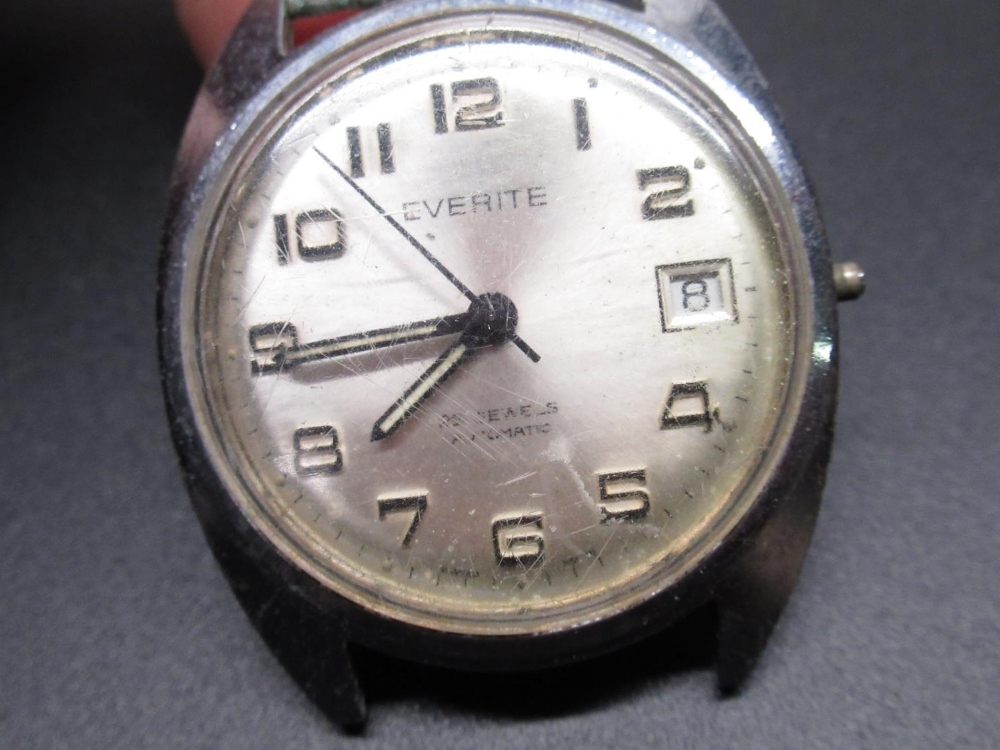 Rotary, 1950's hand wound sports wrist watch, silver dial set with Arabic numerals and dot minutes - Bild 5 aus 5