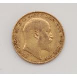 Ed.VII 1909 gold sovereign, 7.9g