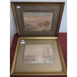 F.W.Reaveley (British C20th): Country landscapes, watercolours, signed, 43cm x 36 cm (including