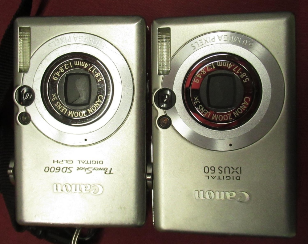 Various camera equipment including Canon powershot SD600, Canon Digital Ixus 60, Canon Selphy - Bild 3 aus 3