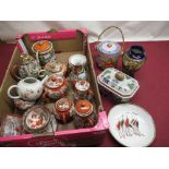 C20th and later Chinese Imari pattern and Satsuma pattern ceramics including teapots, two biscuit