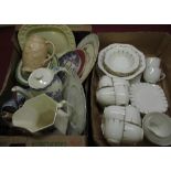 1930 Royal Albert white crown China fruit service and tea set, Alfred Meakin seven piece fruit