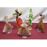 Five Murano style figures of dancing ladies
