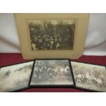 Three framed black and white photographic images, Sinnington Hunt-related 23cm x 18.5cm and a