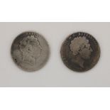 Geo. III 1818 silver crown together with a 1819 silver crown