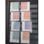 George V, 12 corner blocks of 4 stamps with margins, unused. Ranginging from half penny to one