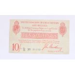 GB and NI Geo.V treasury red ten shilling note (Bradbury)