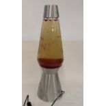 Nick Hancock Collection - Large Vintage Retro lava lamp tapered glass body on brushed metal base,