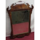 C20th Chippendale style mahogany framed bevelled edged mirror with gilt egg and dart moulding W43.