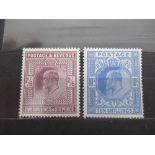 Edward VII, 2s6d stamp (sg94) and a ten shillings (sg96) both unused (2)