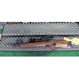 Cased daystate huntsman gas powered cocking leaver .177 with bushnell banner scope and moderator