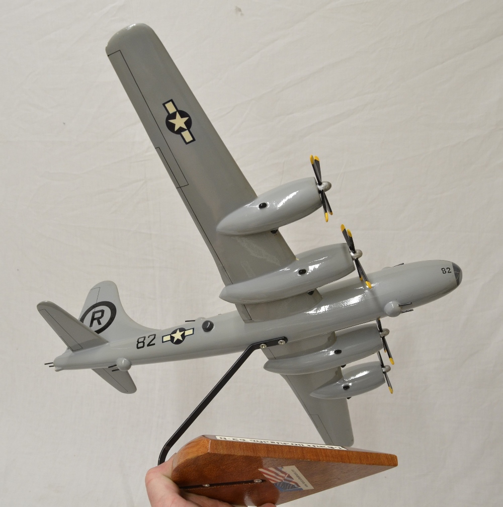 Hand crafted wooden mahogany model of US AAF B29 super fortress Enola Gay the atomic bomber by - Image 3 of 4