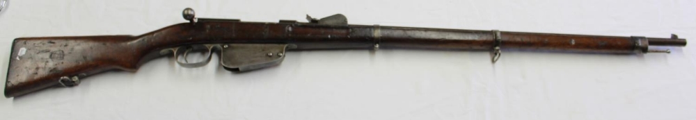 Early C20th Mannlicher type bolt action long rifle, with folding ladder sight (RFD only), total