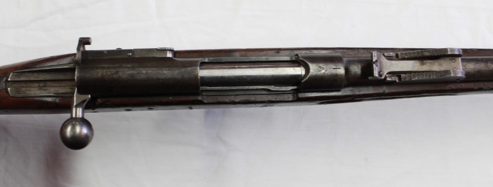 Early C20th Mannlicher type bolt action long rifle, with folding ladder sight (RFD only), total - Image 3 of 4