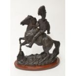 Cast bronze figure of mounted Light Brigade officer by Heredities, catalogue no. DG17, H12". No box.