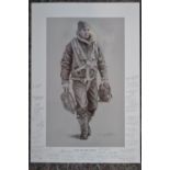 "One Of The Many" print by Gil Cohen, signed by the artist and approximately 40 ex WWII RAF