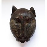 Bronze Benin leopard's head