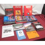 Collection of books on Italian and German cars inc. BMW, Porsche, Mercedes, Ferrari, Alfa Romeo,