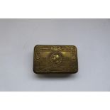 1914 Queen Mary Christmas tin containing original 1914 pack of tobacco, one original cigarette,