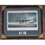 "Dambuster Take-off" limited edition print (655/850) by Maurice Gardner, framed and previously