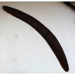 Large Australian boomerang with stripe cut decoration on both sides