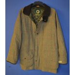New Oxford Blue green tweed shooting jacket, size small.