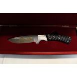 Presentation hunting knife with engraving of National Wild Turkey Federation 2003, carbon steel