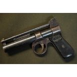 A vintage Webley Junior .177 (4.5mm) over lever action air pistol in working order.