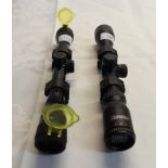 Bush Master telescopic sight with mounts 4x32 with rubber lens covers and filters, Hawke Sport HD