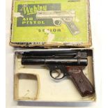 Webley Senior .22 air pistol, in original box
