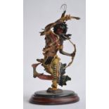 A Franklin Mint "Spirit Of The Raven", cast solid bronze figure of a native American Indian.