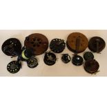 Collection of misc. reels to include wooden sea reels, Shakespeare Beaulite, JW Young etc