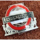 London Transport enamel cap badge by J R Gaunt