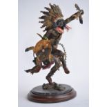 A Franklin Mint "Spirit Of The Thunderbird", cast solid bronze figure of a native American Indian.