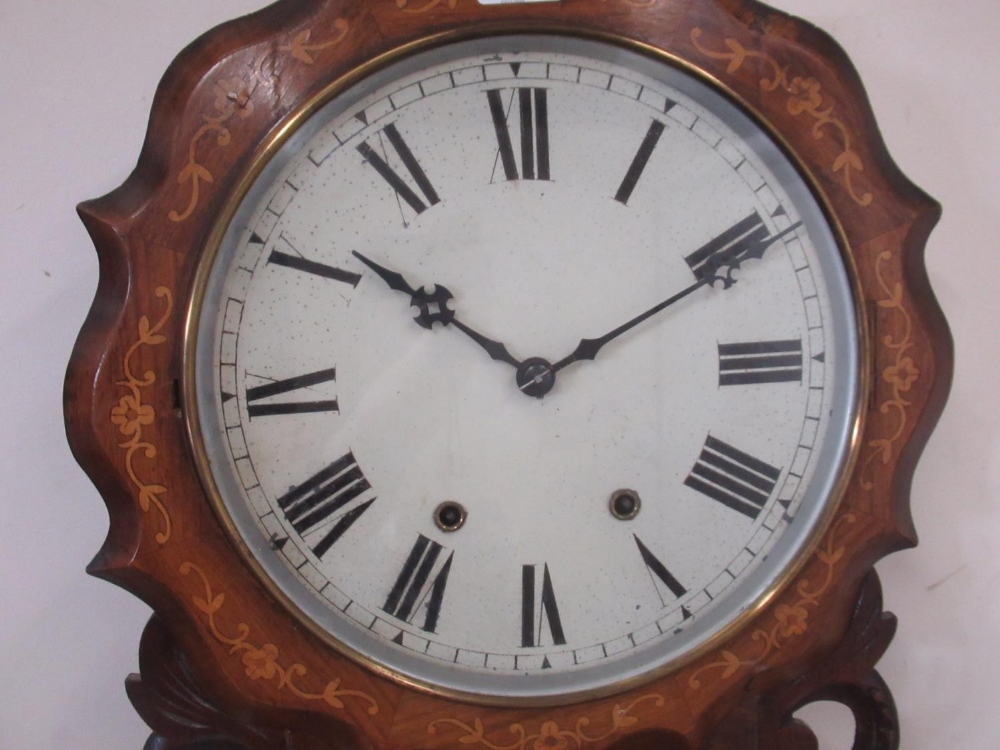 Jerome & Co. - Superior 8 day Anglo-American clocks, early C20th inlaid and figured walnut drop dial - Image 2 of 5