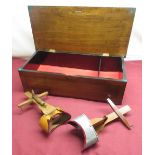HC White & Co. early C20th alloy and mahogany handheld stereo viewer, similar stereo viewer, late