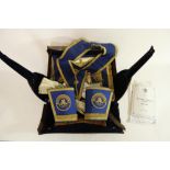 Collection of Masonic Provincial and other Regalia incl. a set inc. cuffs, apron, gloves, sash and