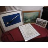 Concorde 1976 - 2003 framed colour prints, W58cm H42cm, Richard Demarco monochrome print depicting