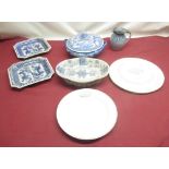 Blue & white lidded tureen, tongue dish, plate from the South Cave branch of the British Womens