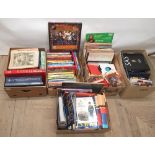 Large collection of books and LPs in 5 boxes