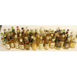 Collection of mainly Scotch Whisky miniatures, in the majority blended with nine single malts,