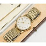 Mid 1960's Tudor 9ct gold cased hand wound wristwatch, cream coloured dial with applied gold