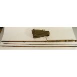 Vintage Alex Martin three section split cane salmon rod with cloth case