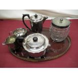 1930's Sheffield EPNS four piece tea set with ebony handles, complete with silver plated and