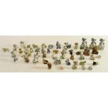 Collection of Wade Whimsies and similiar small figurines incl. Tom and Jerry blow ups, Disneys etc