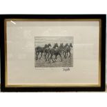 Enzo Plazzotta (1921-1981): 'Wild Horses' ltd.ed etching 46/70, titled and numbered in pencil,