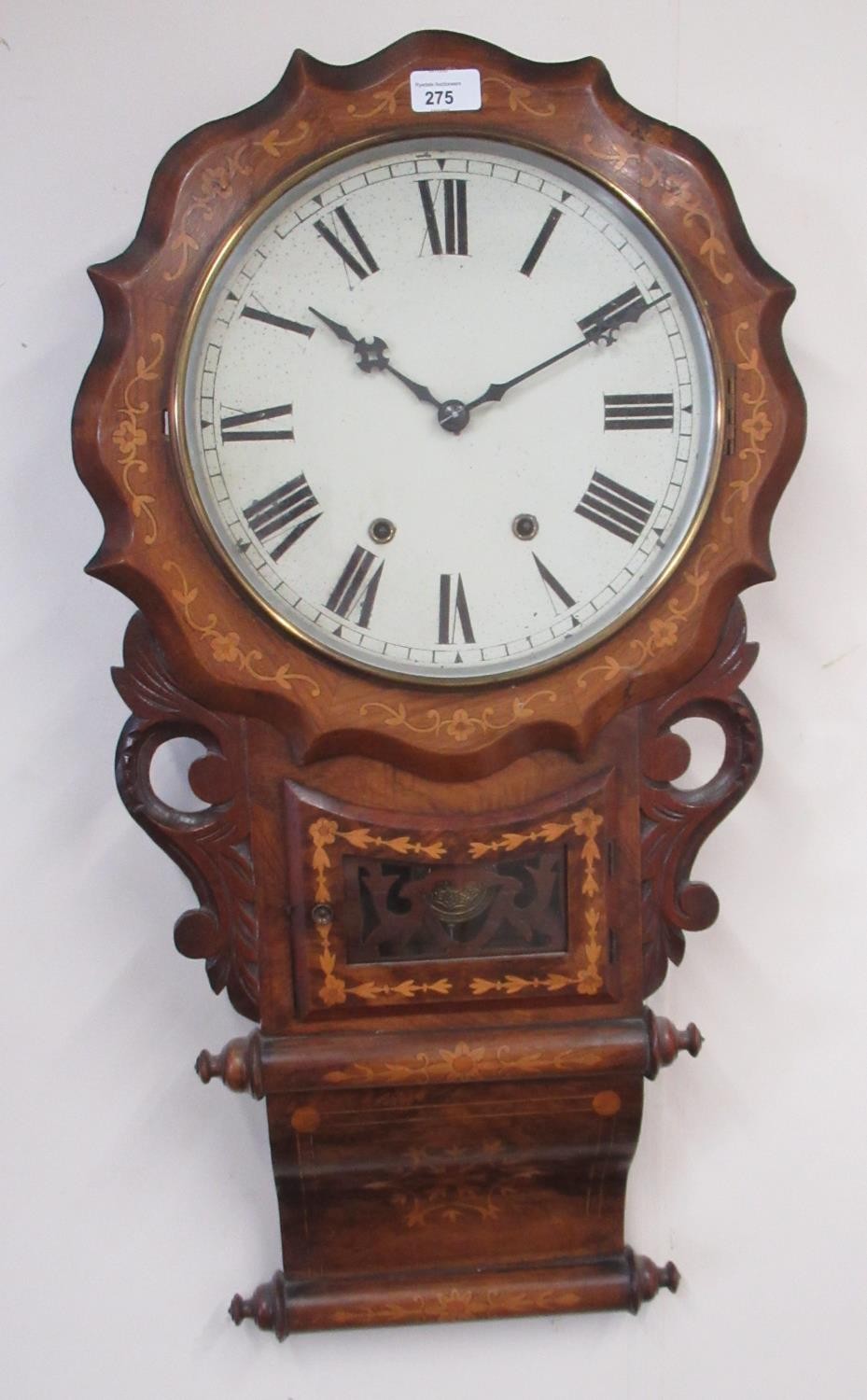 Jerome & Co. - Superior 8 day Anglo-American clocks, early C20th inlaid and figured walnut drop dial